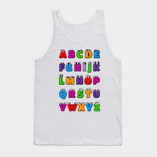 Kawaii Alphabet Letters ABC Tank Top